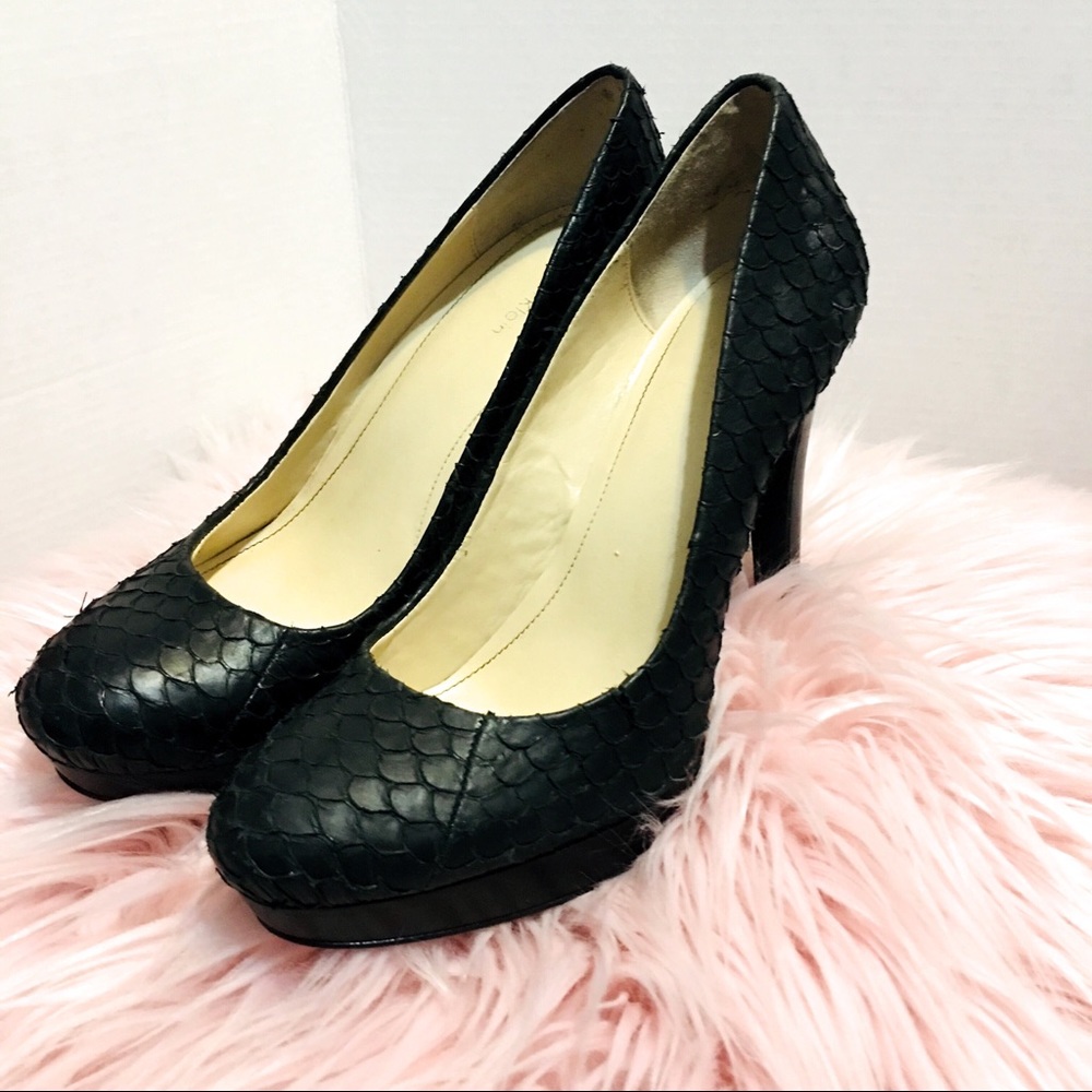 Black Heels 10 M Calvin Cline Snakeskin